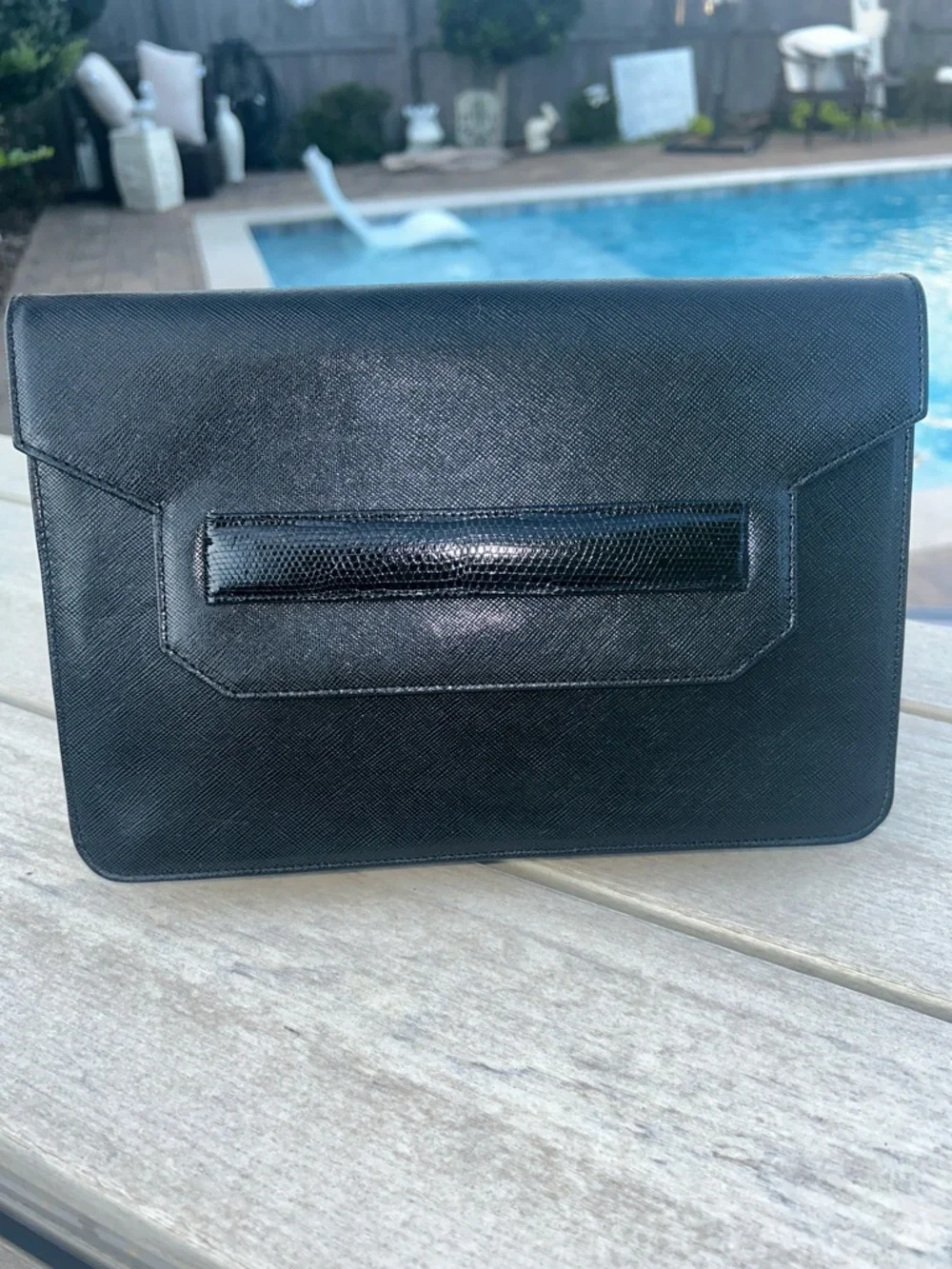 YSL Saffiano Leather Envelope Clutch - Picture 2 of 8
